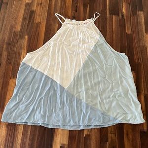 Pretty asymmetrical color block top